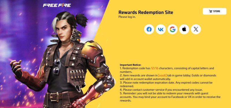 Free Fire MAX Redeem